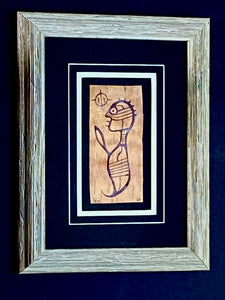 UNTITLED  " FIGURE " NORVAL MORRISSEAU BIRCH BARK PAINTING 1960'S