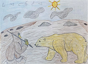 ” POLAR BEAR APPROACHES ”, MARK ALICASWA, PENCIL DRAWING