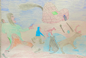 “RETURNING HOME”, JOY HALLAUK PENCIL DRAWING