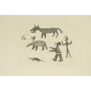 UNTITLED, "INUIT COUPLE WITH ANIMALS" SAGGIAK