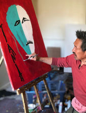 Load image into Gallery viewer, &quot;WOMAN WITH GREY HAIR” LARGE FLOYD KUPTANA PAINTING
