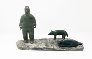 HUNTER  WITH SEAL AND DOG -ETUKTU